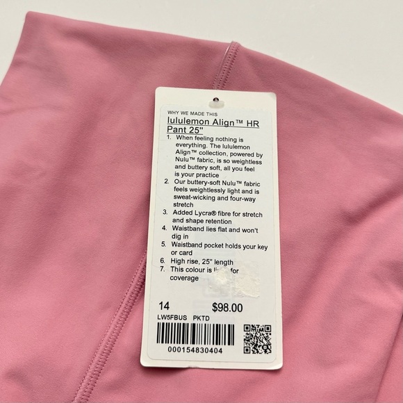 Lululemon Align High-Rise Pant 25” - Pink Tide, Size 14 - Picture 4 of 9